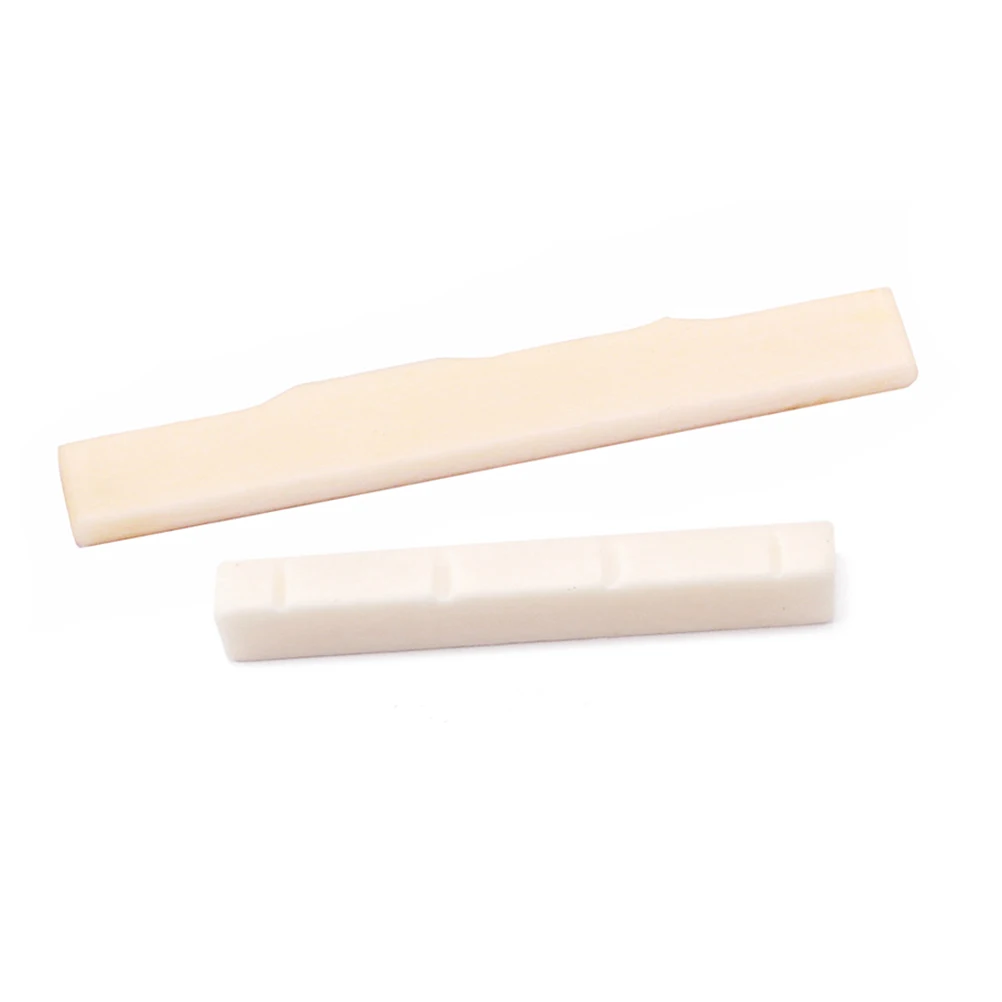 

Bone Guitar Nut and Saddle Replacement Set Durable Easy Cut for Better Sound Guitar Accessory Four String Music Instrument
