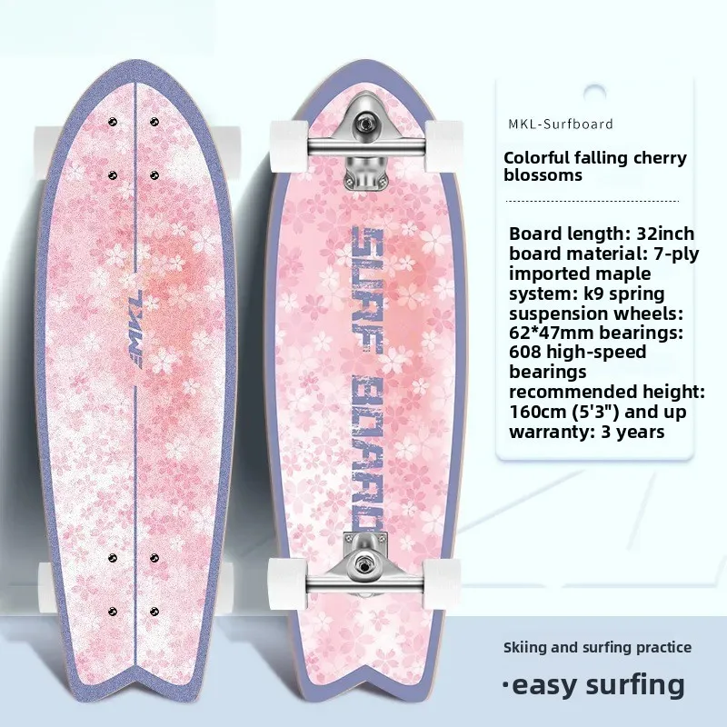 Land Surfboard Surfskate Beginner Carver Board Push-Free Road Surf Training Skateboard