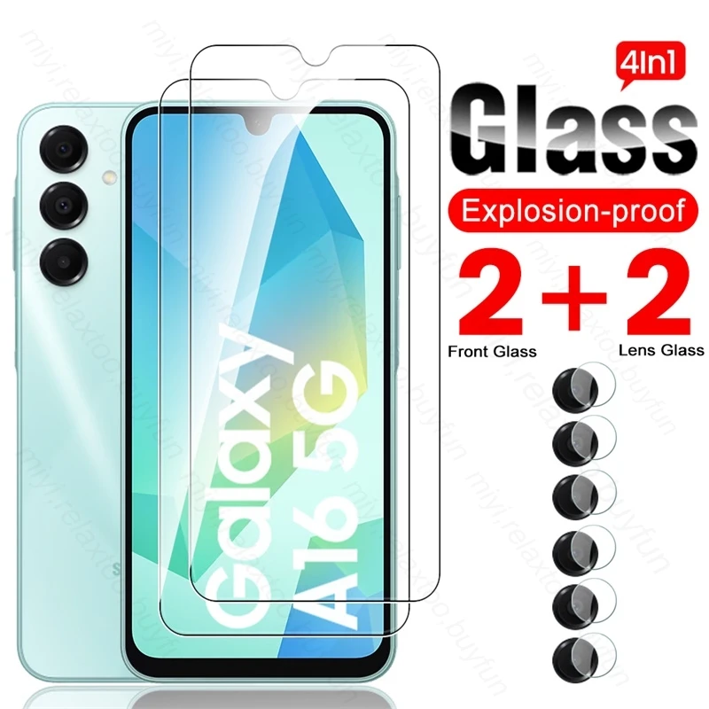 Sumsung A16 5/4G Case 4In1 Camera Lens Screen Protector for Samsung Galaxy A16 SamsungA16 A 16 16A 5G 4G 2024 Protective Glasses