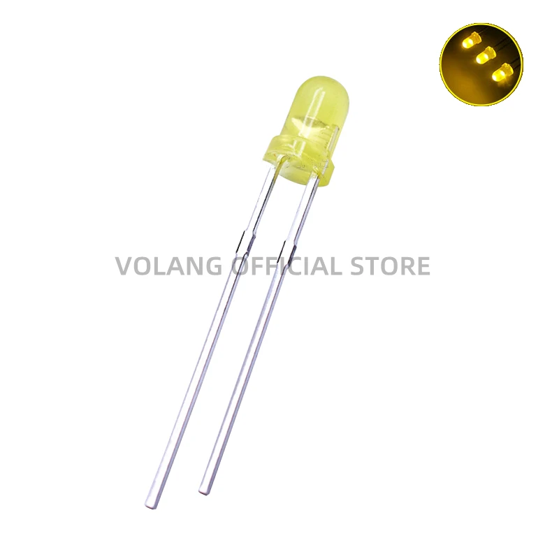 100pcs 3mm LED Diode F3 Assorted Kit White Green Red Blue Yellow Orange White FOG DIP DIY Hight Light Emitting Diode