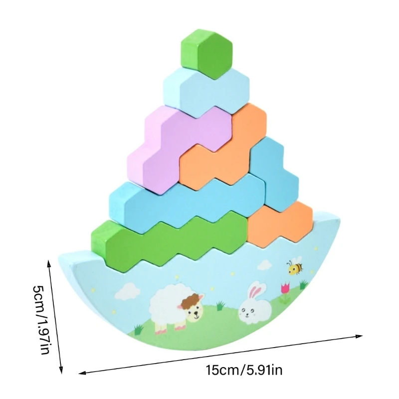 Gioco educativo a blocchi impilabili Puzzle giocattolo per lo sviluppo cognitivo dei bambini