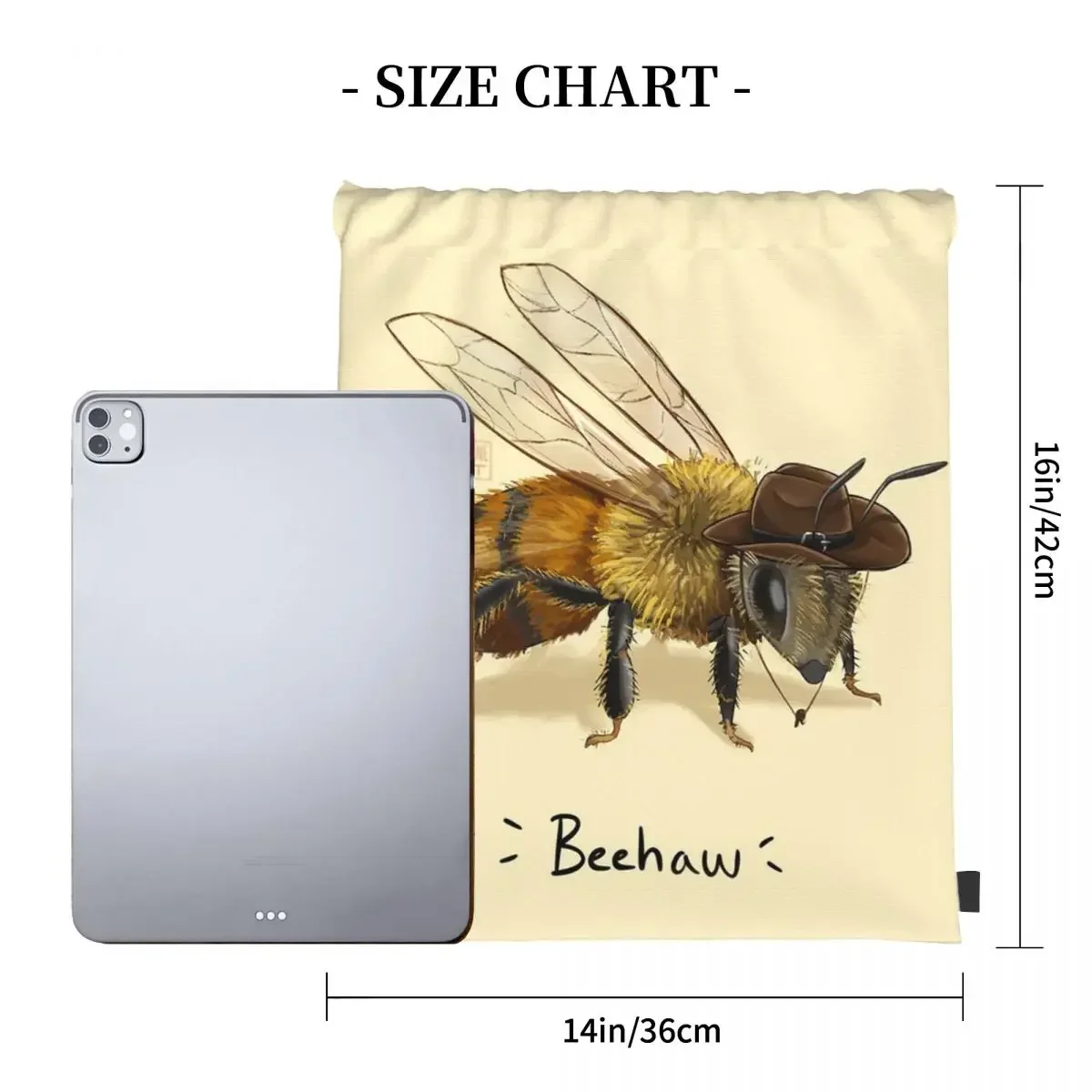 Cowboy Bee Bee-haw Yeehaw Beehaw Backpacks Drawstring Bags Drawstring Bundle Pocket Shoes Bag BookBag For Man Woman Students