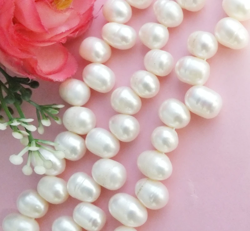 5PCS 8-9MM AA   white water droplets shape dance Pearl Loose Beads 15