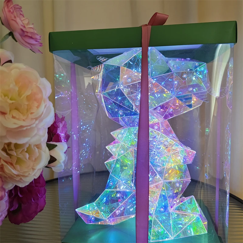 Imagem -02 - Dinossauro Led Table Lights e Gift Box Lâmpada Luminosa Colorida para Meninos e Meninas Dia Internacional das Crianças Brinquedo de Aniversário para Crianças