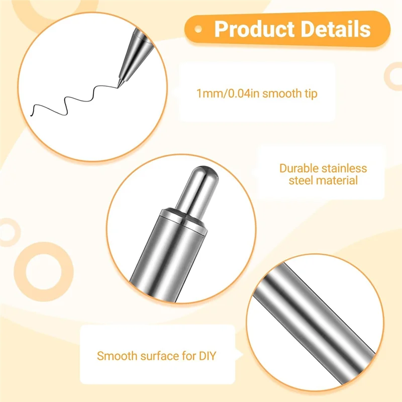 

J1UL1N 30 Pcs Epoxy Pens Blanks, Stainless Steel Pens For DIY, Customizable Black Ink Pens With Smooth Writing, Metal Pens