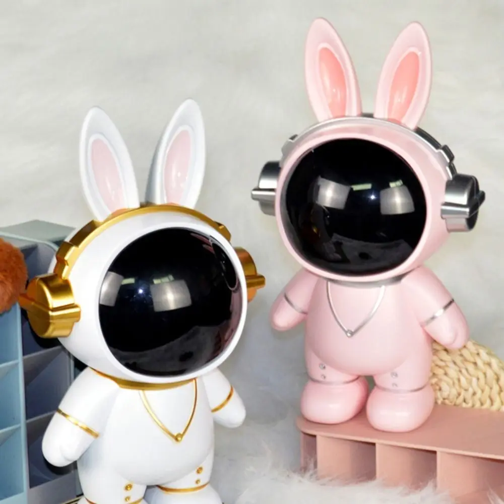 Large Capacity Astronaut Piggy Bank Night Lamp Safe Astronaut Savings Bank Durable Cartoon Space Rabbit Savings Bank