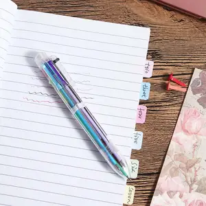School Supplies Stationery 0.7mm Colorful 6 in 1 Drawing Multi-color Pen Ball Pen Ballpoint Pen 6 Color Pen
