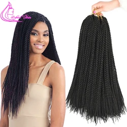 Refined 22 raíces/paquete trenzas de ganchillo de diámetro medio, extensiones de cabello senegalés Twist Ombre marrón gris Burdeos trenza sintética