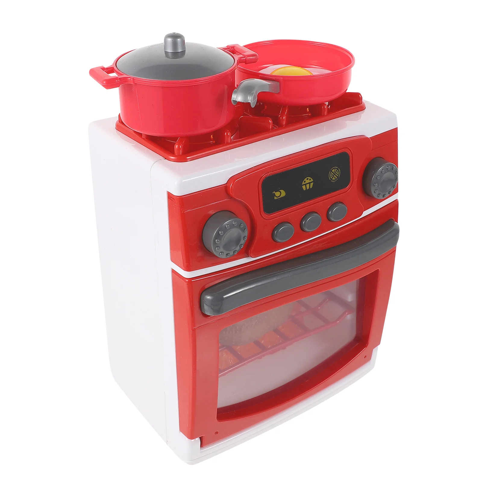 

Mini Stove Simulation Kids Cooking Game Toy Educational Role Playing Microwave Oven Red Child Light Music Stove Safe Plastic