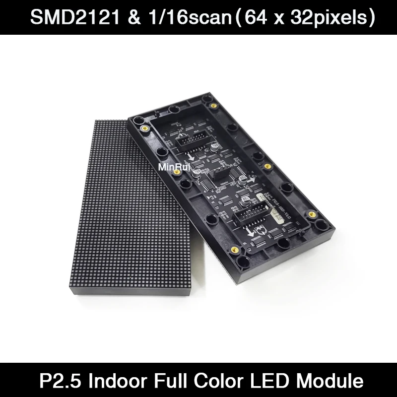 Indoor Full Color P2.5 SMD LED Display Module Matrix HD LED Panel 160x80mm - 64x32 Pixels Video Wall for Advertising