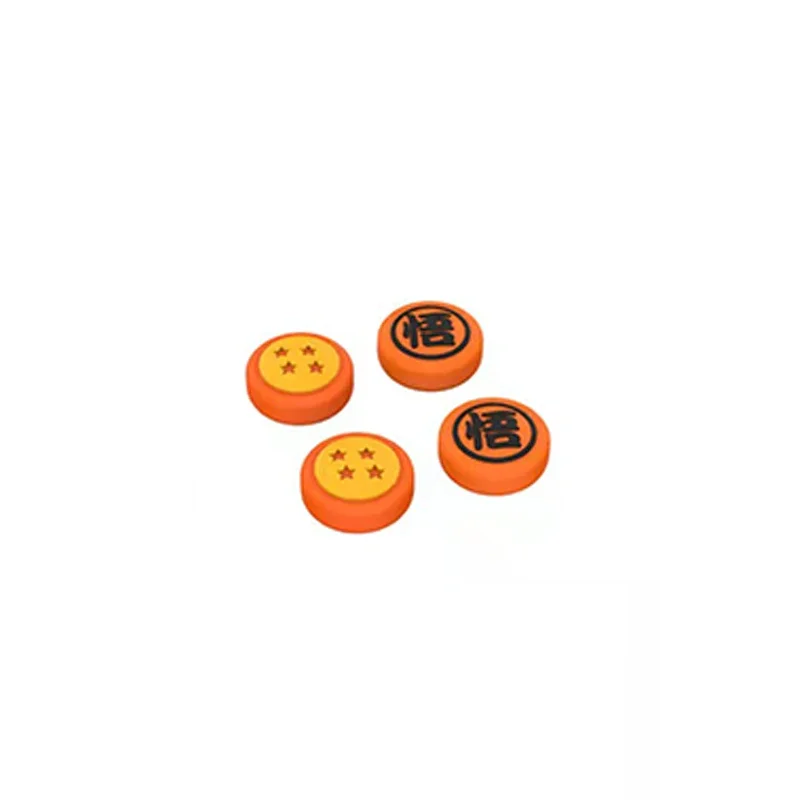 4 Stück Dragon Ball Son Goku weicher Silikon-Daumengriff-Hut, süßer Anime-Charakter, geeignet für Switch/PS5 Joystick-Schutzhülle