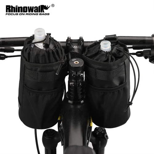 Imagen 1 del producto Rhinowalk-bolsa para manillar de bicicleta, botella de agua, almacenamiento de aperitivos, Bikepacking, viaje, hervidor aislado