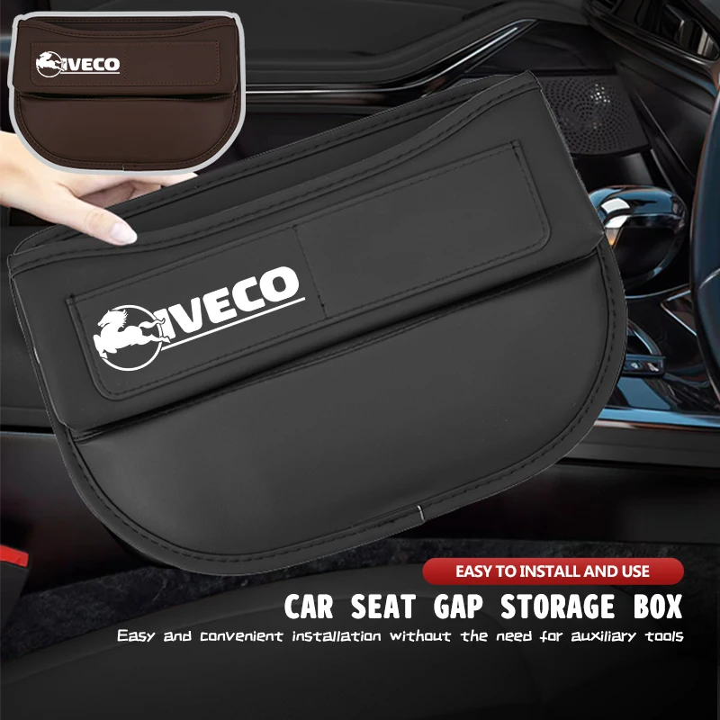 Organizador de Cuero con Múltiples Bolsillos para el Espacio entre Asientos de Coche, Caja de Almacenamiento para IVECO T-Way, Artic Rigid, Daily, S-Way, Eurocargo ‌   4x2 4x4 e-Daily