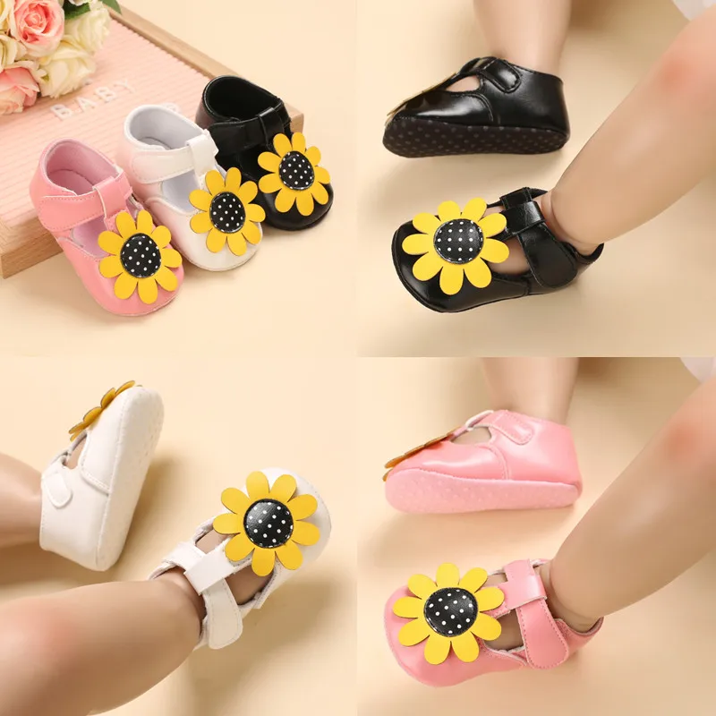 Retro Newborn Baby Soft Bottom Non-slip Lovely Comfortable Princess Shoes Leisure Breathable Baby Girl Shoes Baby Walking Shoes