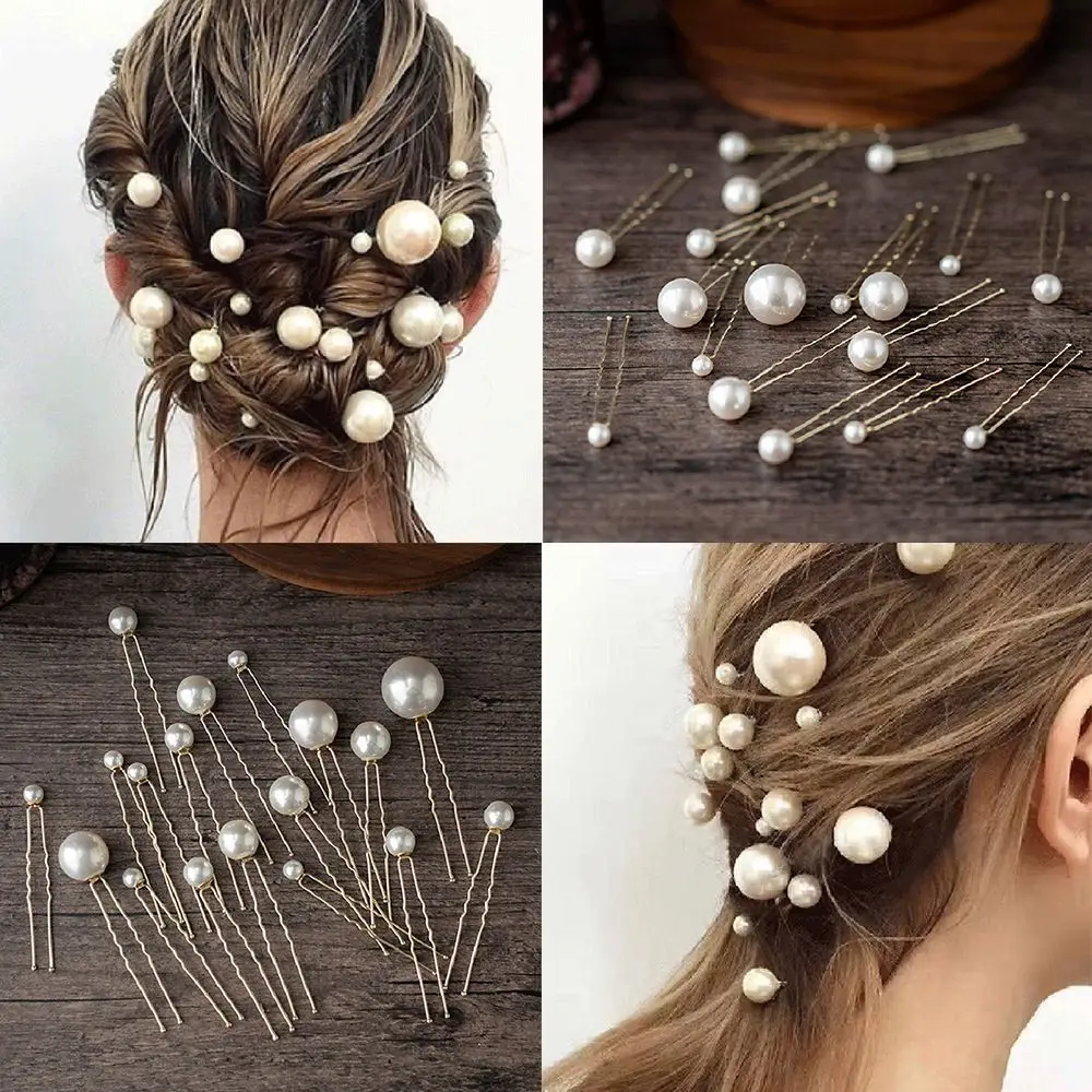 

Design Pearl Hair Accessories Hairstyle Tools Disk Hair Headdress Wedding Headwear Bridal Tiara U-shaped Hairpin Pearl Hairpin
