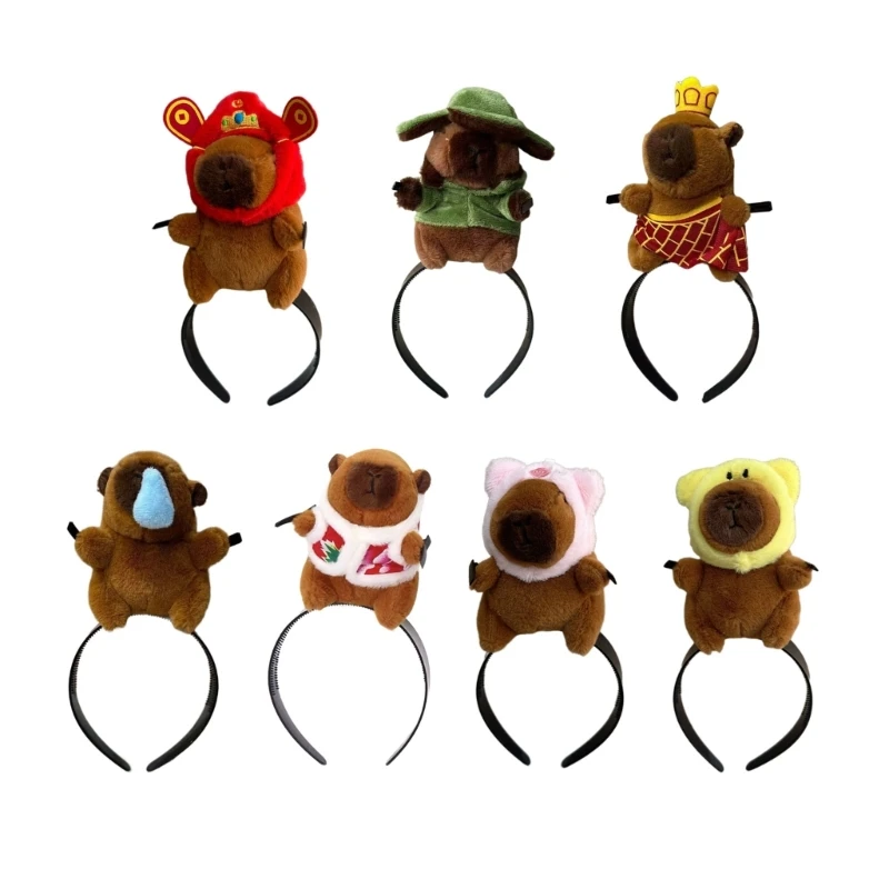 Makeup Party Costume Funny Capybara Hairband with Bangs Clip Headwear Bangs Clip Creative Headband for Makeup Dropship