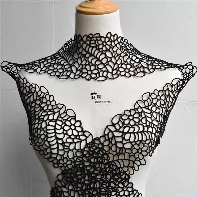 5/12cm Wide Black White Hollow Out Floral Embroidered Lace Ribbon DIY Apparel Sewing Fabric Lace Tape Dress Clothing Decoration