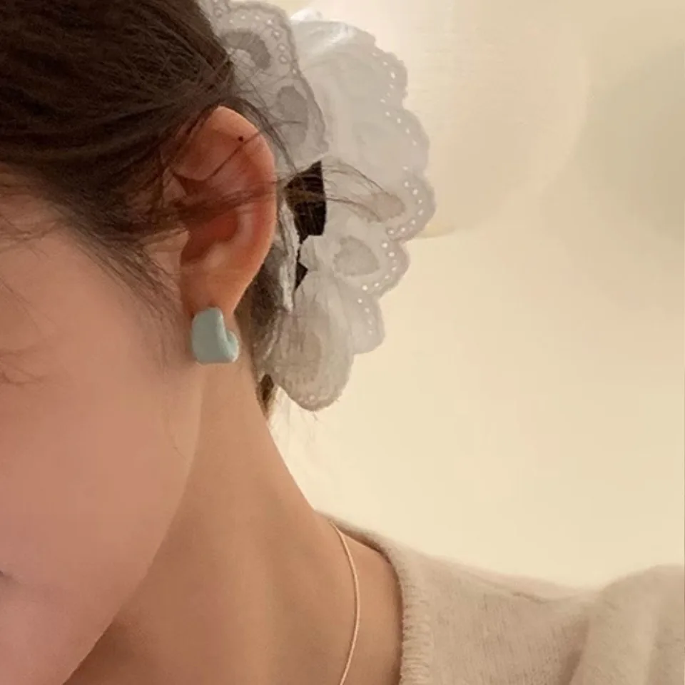 Stud Earrings Multicolor Enamel Tassel Minimalist Sweet Lightweight Alloy Small Versatile Daily Jewelry Women