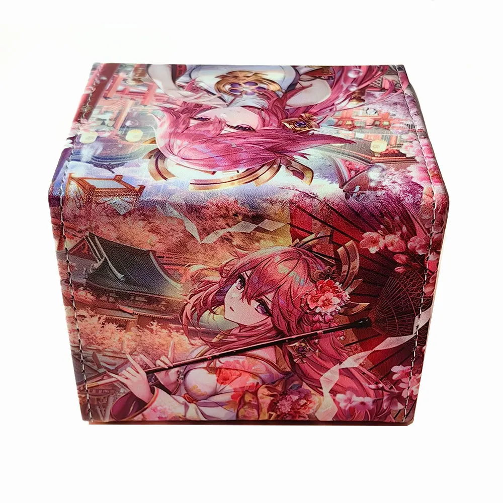 100+ PU Anime Cards Storage Box Deck Board Game TCG Cards Box Protector Bag for MGT/Pkm/Yu-gi-oh/Trading Card Collecting Game