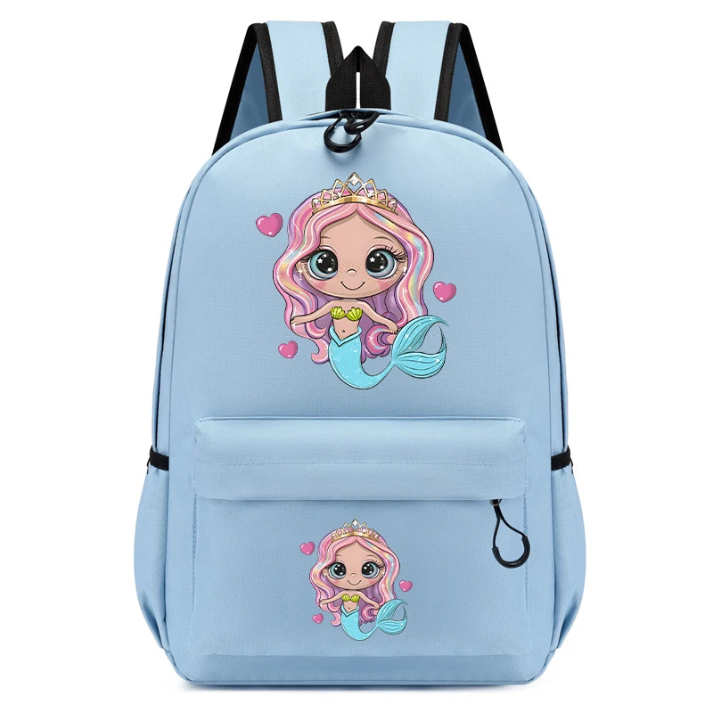 Kindergarten School Backpack Bag Cartoon Mermaid Print Boys Girls Schoolbag Kids Satchels Anime Bookbag Mochila Infantil Escolar