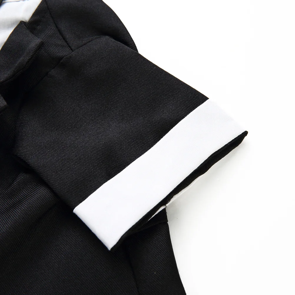 

Pet Dog Formal Suit Black Size L Vintage Bow Tie Costume Puppy Clothing Comfortable Pet Apparel for Wedding Party