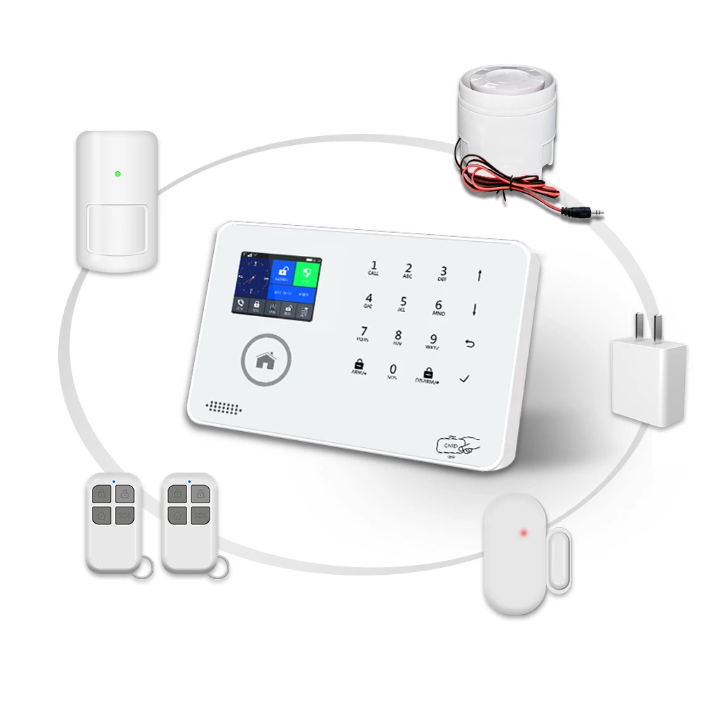 Smart App REMOTE control gsm wifi anti-theft alarm system kit with motion / smoke fire / gas /water Leak detector