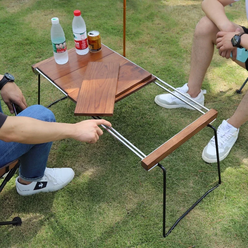 High Quality Outdoor Portable Bbq Picnic Dining Wood Camping  Kitchen Folding Table