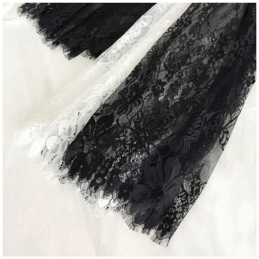 Breathable Lace Mesh Petticoat For Cheongsam Long White Underskirt Elegant A Line Slip Skirt Women Inner Dress Base Apparel
