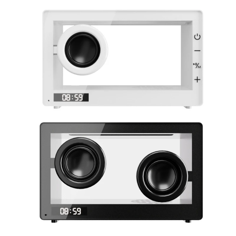 

Transparent BT5.1 Speaker with 800mAh Battery and Memory Card Input Color Lighting for Auditory Playback Unique
