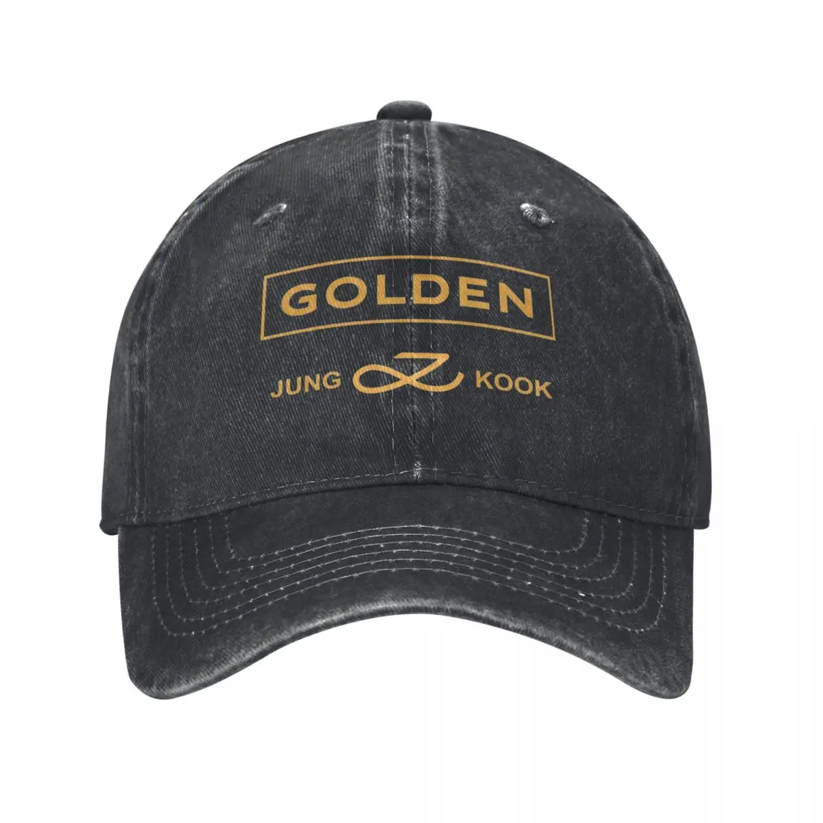 Jungkooks Golden Album Baseball Caps Fashion Distressed Denim Headwear for Men Women All Seasons Travel Unstructured Soft Cap