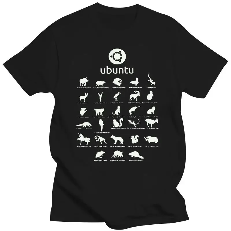 Mens Clothing Ubuntu Linux Releases T-Shirts For Men Printed Funny T Shirt Distro Linux Debian Crew Neck Tees Cotton Short Slee