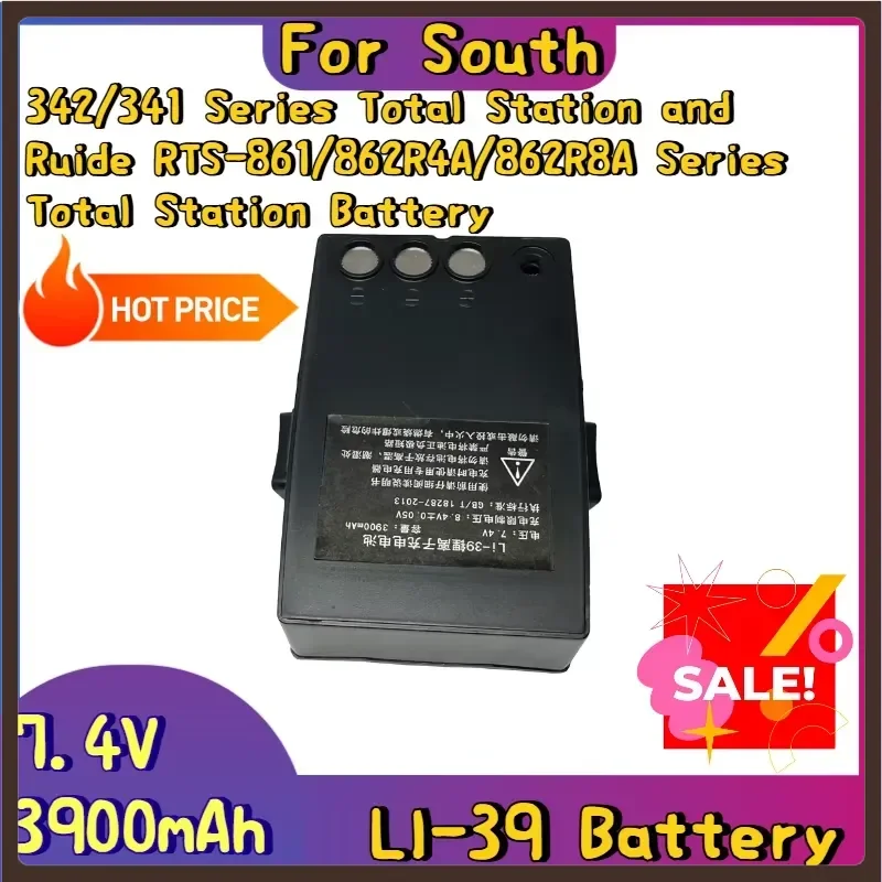 7.4V 3900mAh LI-39 Battery for South 342/341 Series Total Station and Ruide RTS-861/862R4A/862R8A Series Total Station