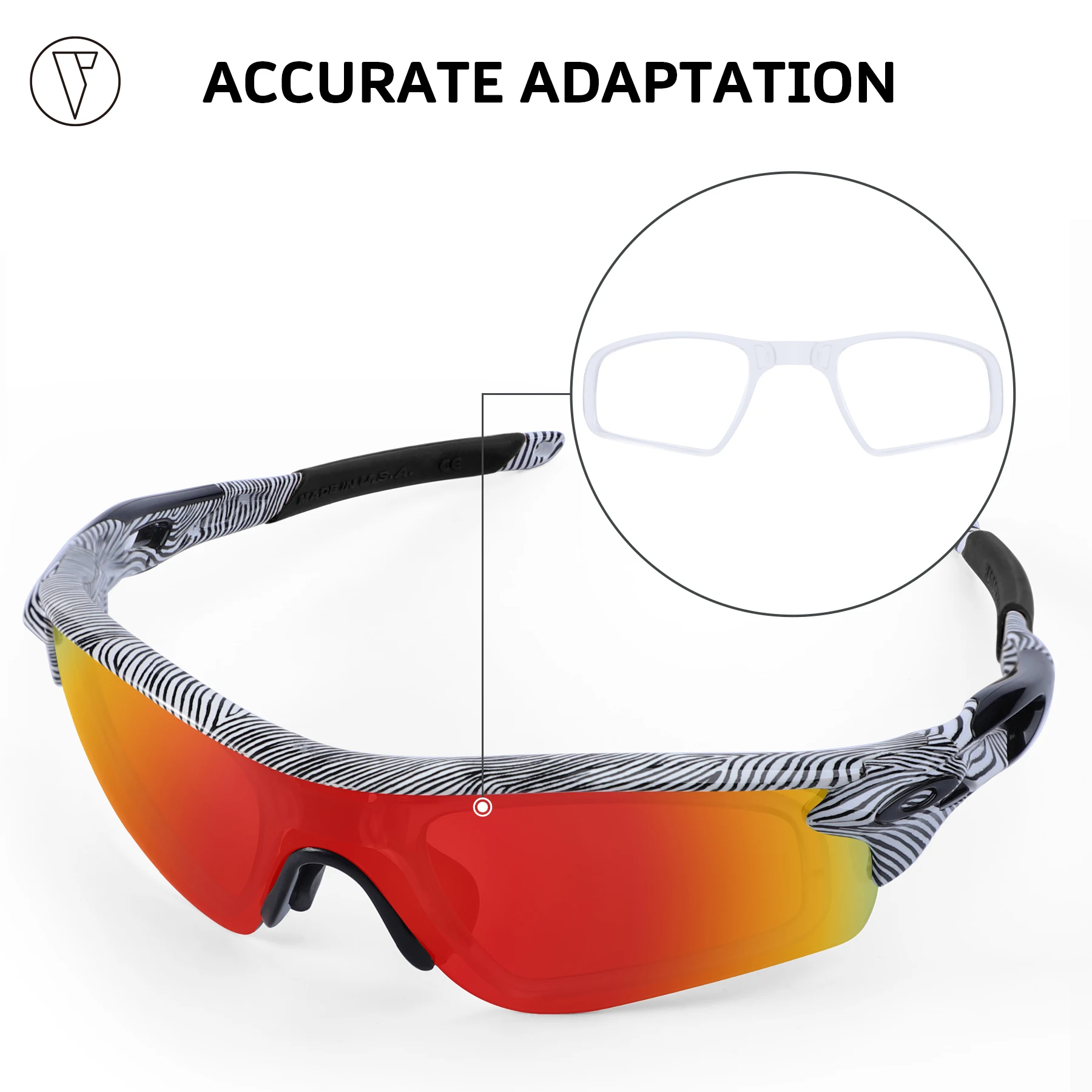 مشبك وصفة طبية من ONDEX وعدسات طبية مخصصة لنظارات Oakley RadarLock Series الشمسية