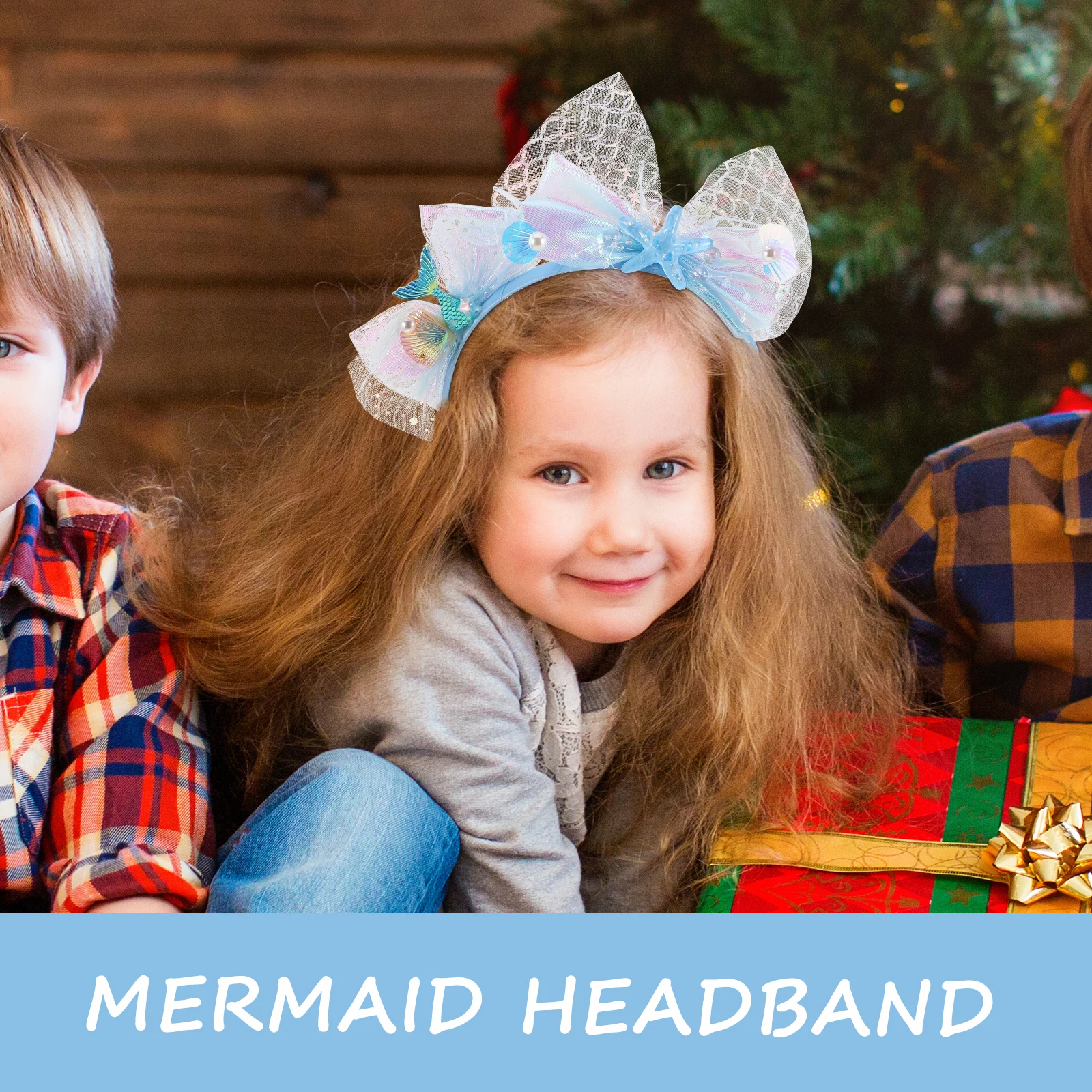 

2Pcs Mermaid Hair Bands for Girls Princess Style Sequin Glitter Headbands Fish Hair Accessories Kids
