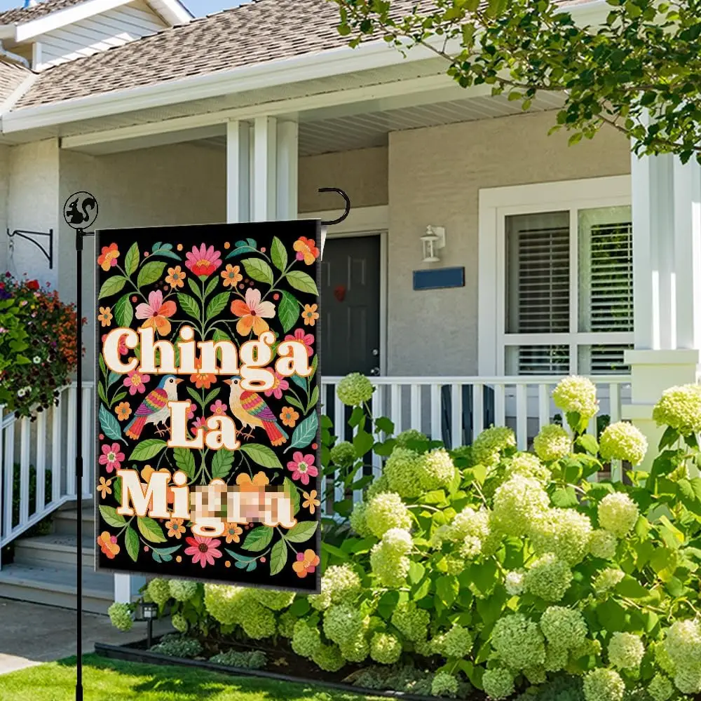 Chinga La Garden Flag Gifts, Double Sided Outdoor Lawn Yard Flags | Immigrant Human Rights Gifts, Anti Ice Mag Banner, Anti  llp