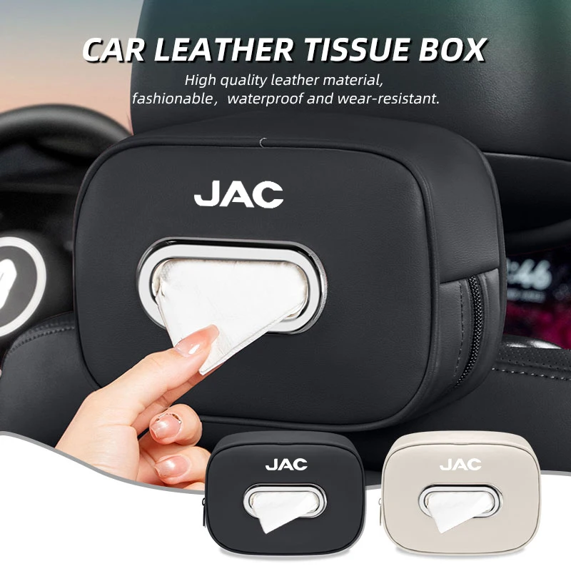 Car Seatback Tissue Box Holder Napkin Bag Armrest Paper Case Interior For JAC Refine J3 J4 J7 JS3 JS4 KR1 S2 S3 S4 S5 S7 Vapo