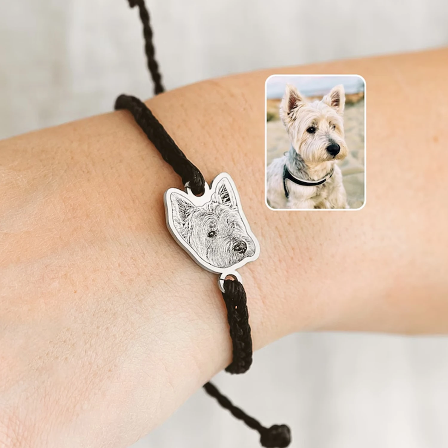 Personalized Pet Bracelet Engraved Dog Bracelet Pet Remembrance Gift Custom Cat Jewelry For Women Photo Bracelets Pets Gifts Her