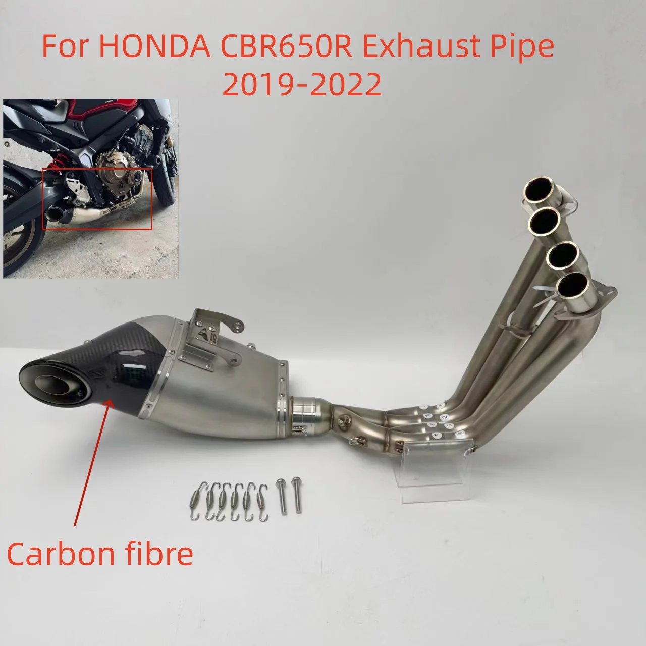 CB650R Motorcycle Full System Exhaust Modified Front Middle Link Pipe Muffler for CBR650R CBR650F CB650R CB650F 2019-2022