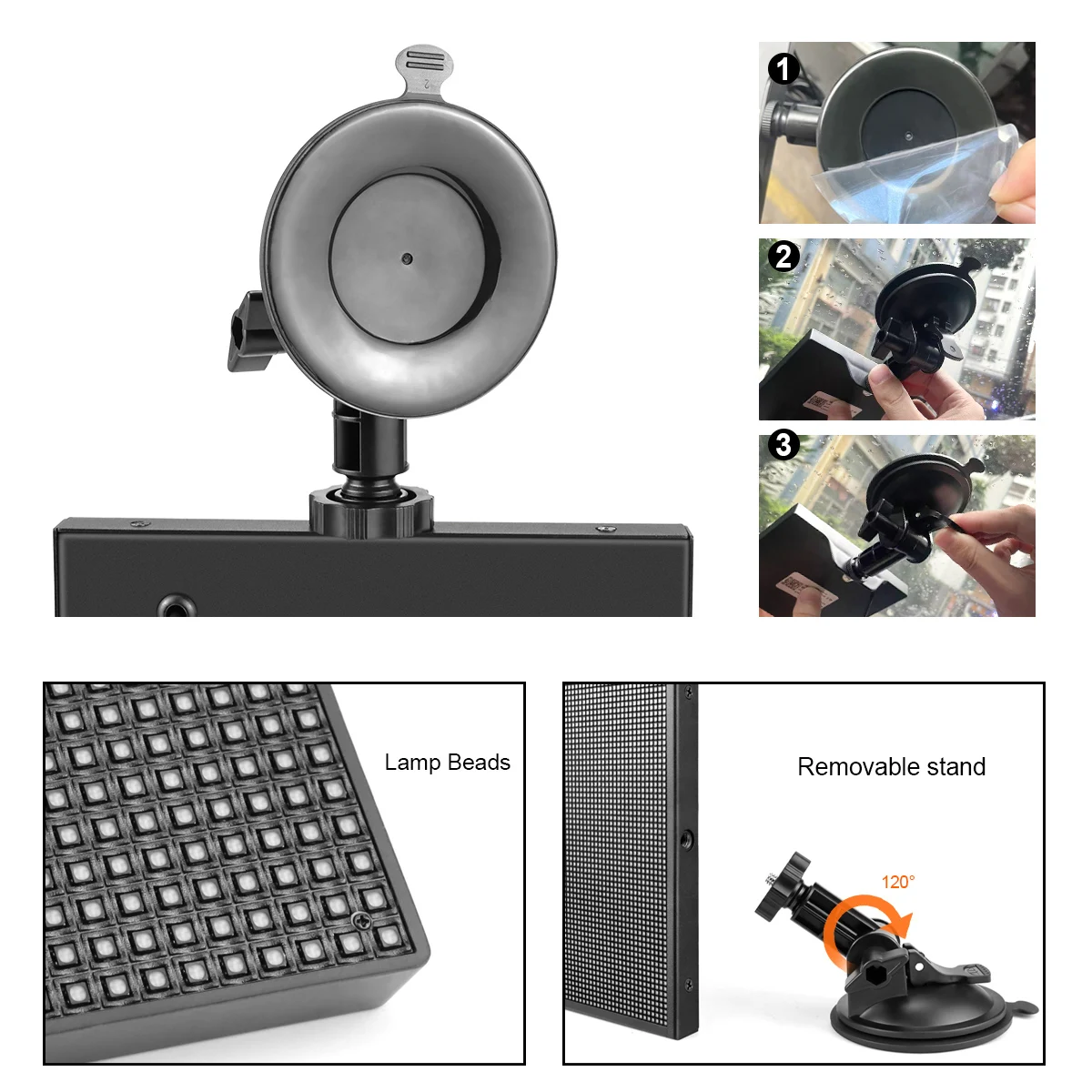 شاشات عرض LED ذكية RGB LED مصفوفة بكسل شعار مصباح للسيارات لتقوم بها بنفسك نص مثير للاهتمام الرسوم المتحركة الإعلان أضواء لوحة LED 5 فولت