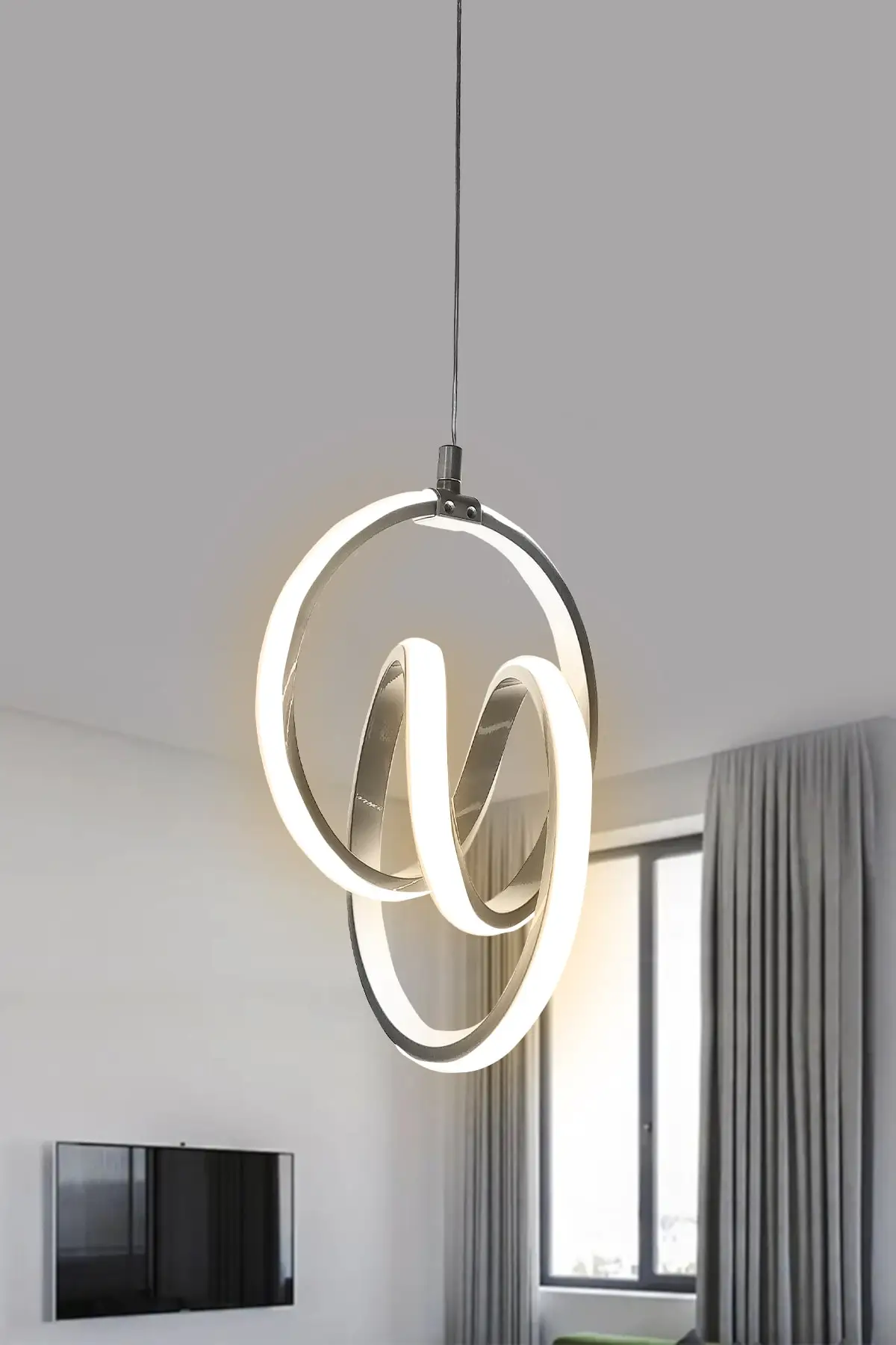 Full Led chandelier Modern pendant silver case day light Led chandelier 1 year warranty Led chandelier