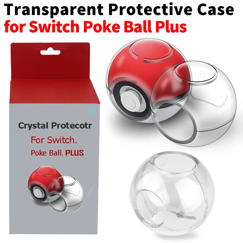 Transparent PC Crystal Protective Case Cover Shockproof Protective Shell Case Dustproof for Nintend for Switch Poke Ball Plus