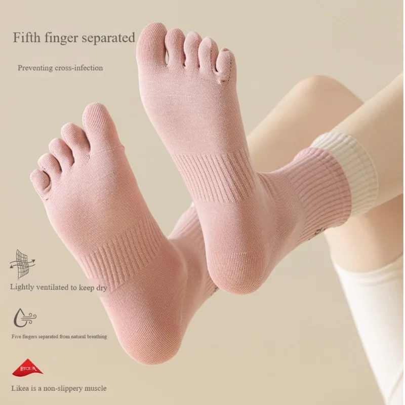 Five-finger Socks Women Japanese Contrasting Color Letter Keeping Doing Boneless Fashion Sports Stocking Autumn Winter Cotton