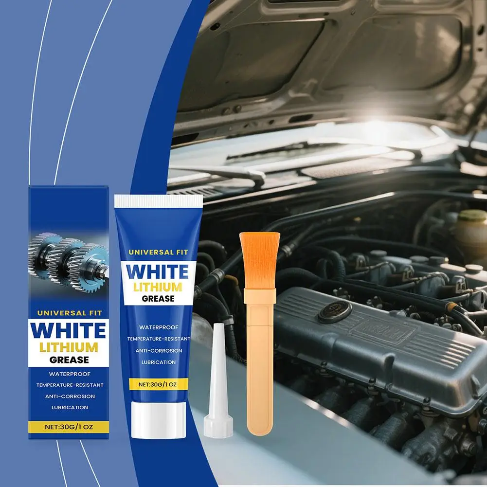 

30g White Grease Multi-Purpose High-Temp Rresistance Mineral Oil Formula Lubricant For Car Sunroof Hinge Gear Bearing Chain Z0Z5
