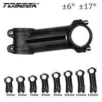 Toseek-eje de manillar de bicicleta ultraligero de aluminio, mesa fija de 6/17 grados, 60/70/80/90/100/110/120mm