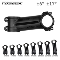 Toseek Ultralight Bicycle Stem 6/17 Degree Bike Handlebar Stem 60/70/80/90/100/110/120mm Aluminum MTB Power Bike Fixed Table