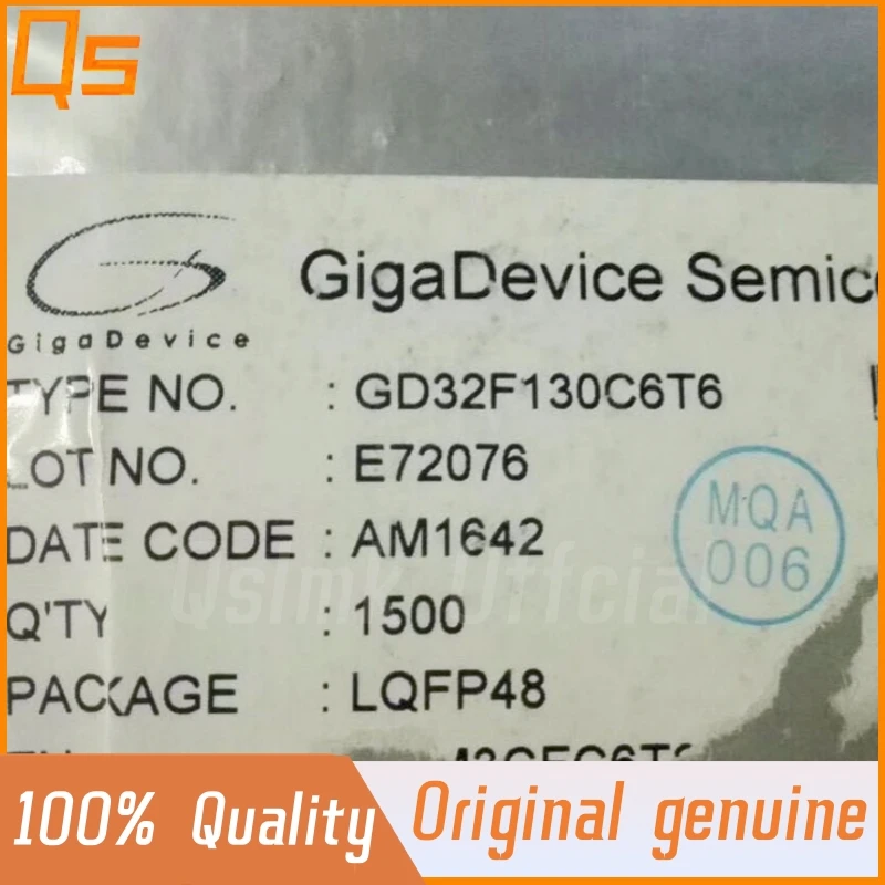 ไมโครคอนโทรลเลอร์ GD32F130 GD32F130C6T6 32บิตไมโครคอนโทรลเลอร์ชิป LQFP-48ของแท้สินค้าใหม่