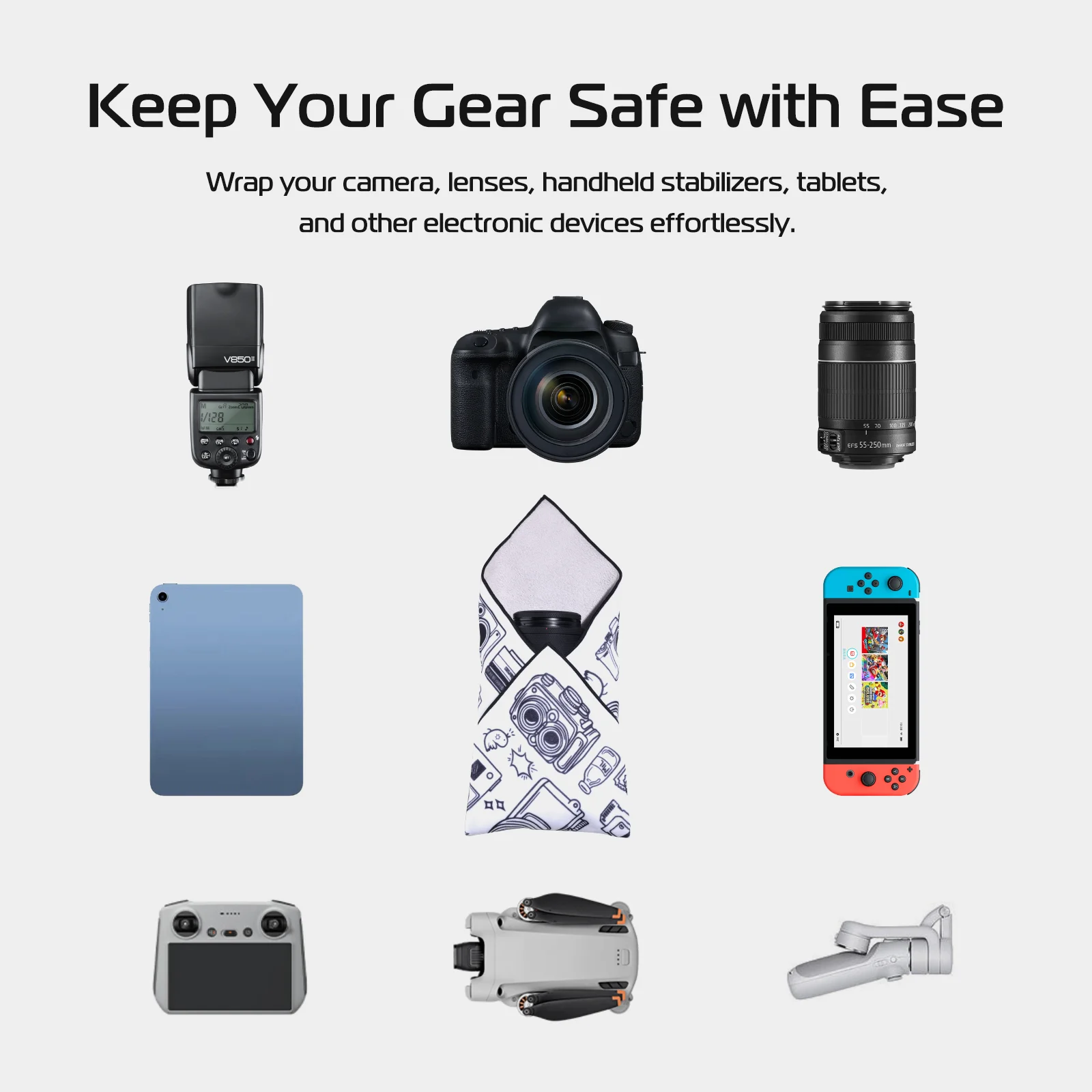 5/2/1 Stuks Ulanzi Opvouwbare Camera Beschermende Wrap Compatibel Voor Dslr Canon Nikon Sony Ipad Telefoon Schermlens Schone Doekjes Doek