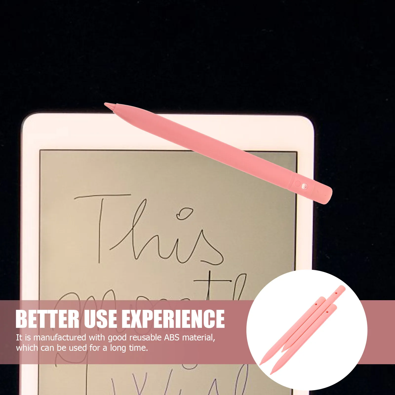 

Набор из 3 розовых стилусов для ЖК-планшетов, стираемые ручки для письма, рисования, расчетов, раннего образования, офисной работы и записей, для планшетов 8.5, 10, 12 дюймов