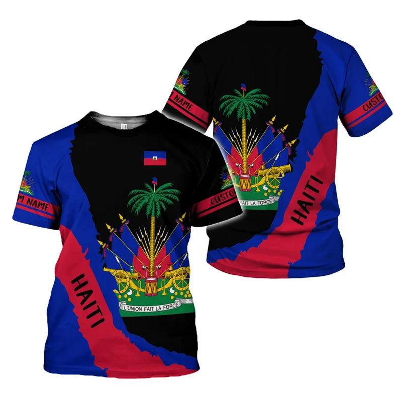 

Fashion 2025 Haiti Flag T Shirt For Men Women 3D Printed Haitians Pride T-shirt Summer Short Sleeves Tops Crew Neck Tee Shirts