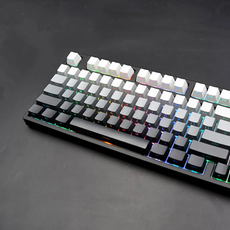 Polar Day Shine Through Keycaps Side Printed PBT 135 Keys Double Shot Keycaps OEM Profile for MX Switches Gaming Keyboards